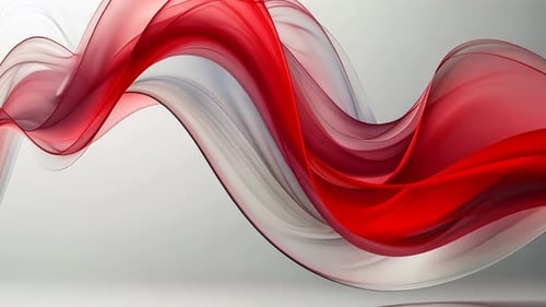 Abstract red and white flowing fabric design