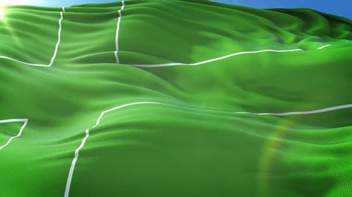 Waving Green Sports Field Fabric Background Animation