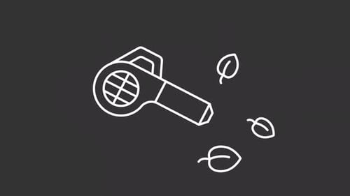 Leaf blower white line animation