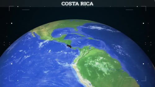 Digital Earth Globe Zoom to Country Location Reveal