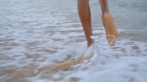 Barefoot Beach Waves Summer Holiday Mood