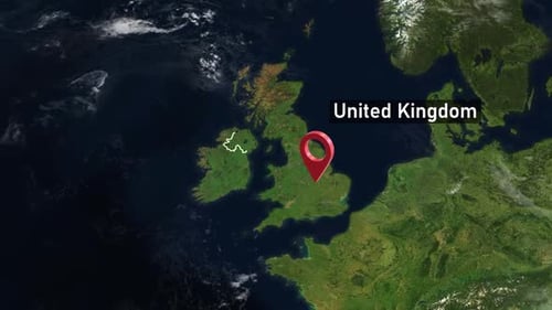 United Kingdom / UK Country Zoom from Space