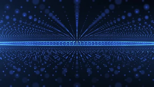Futuristic Blue Glowing Particle Digital Grid Background