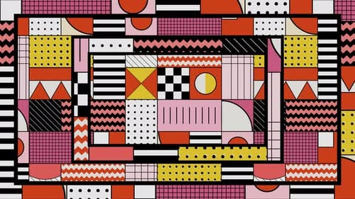Gerahmtes abstraktes warmes Bauhaus-Muster
