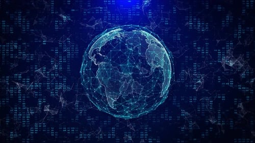 6G Hi Speeds Connection Futuristic Abstract Digital Globe Network Technology Background Concept