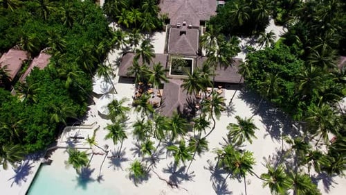 Hotel in the Maldives in Palm Trees on the Beach