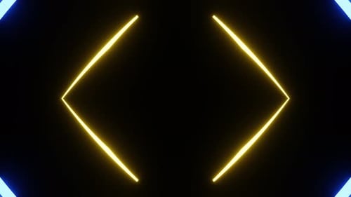 Neon Glowing Geometric Arrow Shapes Seamless Loop Background