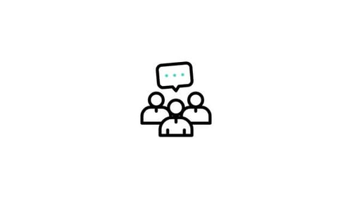 Animated Flat Design People Group Chat Icon