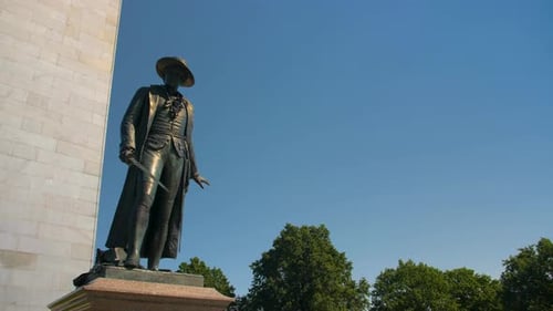 Boston, Massachusetts / United States - August 23 2018: Statue of Colonel