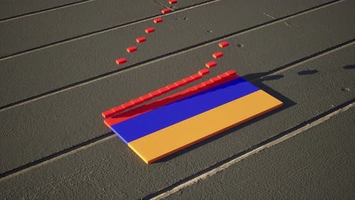 Armenian Flag Reveal with Domino Blocks Animation