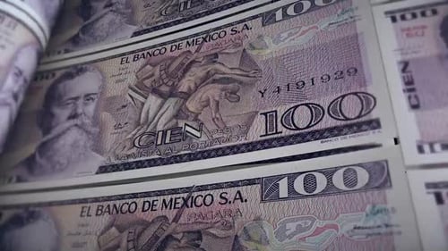 100 Peso Mexican Banknotes