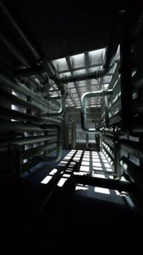 Dark Industrial Pipe Network Exploration Vertical Background
