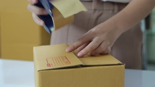 Female small business owner prepare product, order and service logistics.