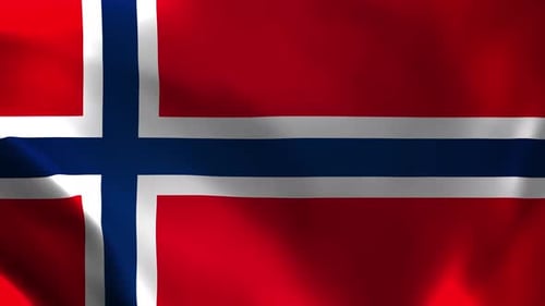Realistic Waving Norway Flag Seamless Loop