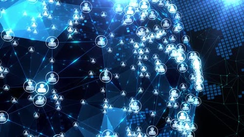 Global Social Network People Connections Background Loop