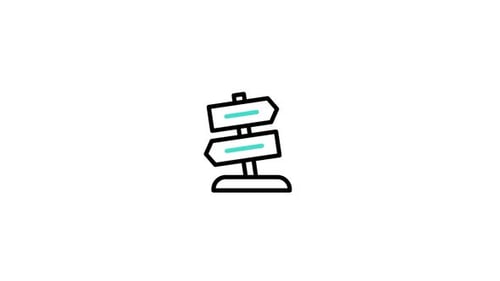 Animated Signpost Icon with Two Directional Arrows