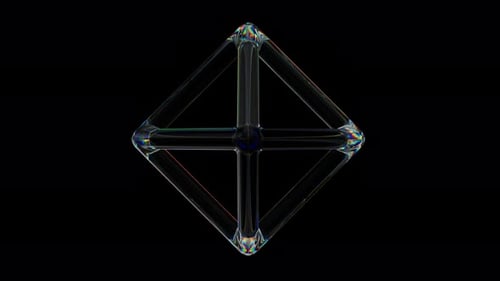 Anillos 3D transparentes giratorios con forma de alambre brillante con efecto de dispersión, colores del arcoíris