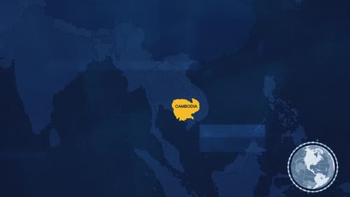 Cambodia Map With Effects