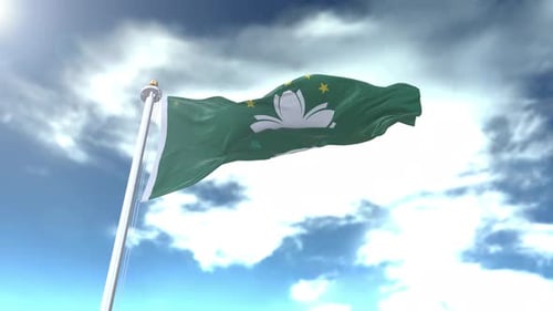 Macau Flag Loop 4K