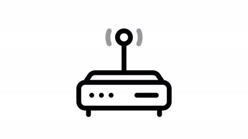 Flat Design Router Wi-Fi Signal Animation
