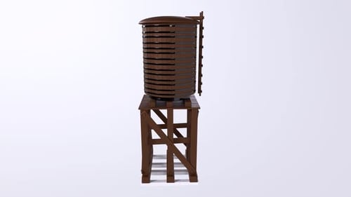 Water tank 3d object rotating loop
