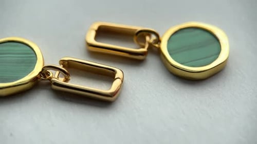 Gold and Green Jewelry Extreme Close Up