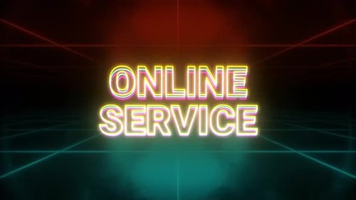 Online Service Neon Text Title Animation