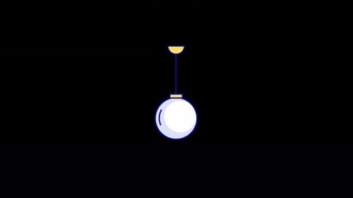 Flat Design Swinging Lightbulb Idea Concept Animation