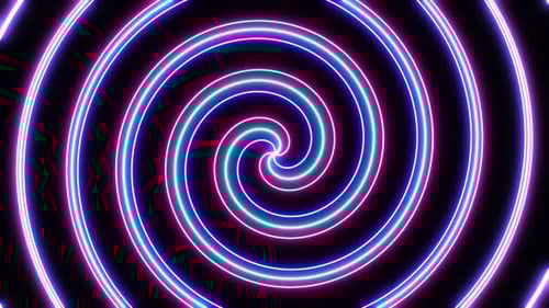 Hypnotic Colorful Neon Swirl Loop