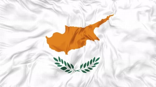Realistic Waving Flag of Cyprus Seamless Loop