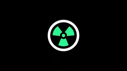 Flat Design Radiation Symbol Reveal Animation