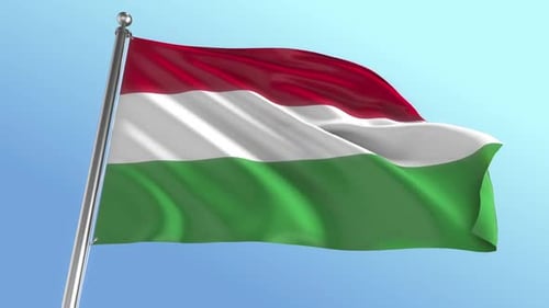 Hungary Flag Waving in Realistic 3D Animation