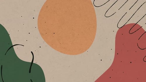 Abstract Organic Shapes Background Loop with Artistic Hand-Drawn Lines