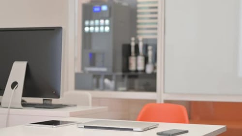 Young Man Coming Office in Morning