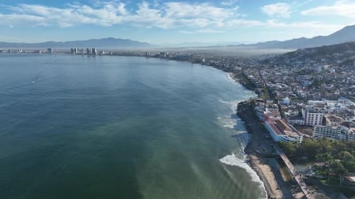 Puerto Vallarta - Puerto Vallarta, Jalisco, Mexico. Aerial drone fly above view high resolution 4k