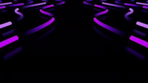 Abstract Neon Glowing Wavy Lines Digital Motion Background