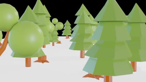 Geometric Forest Animated Walkthrough