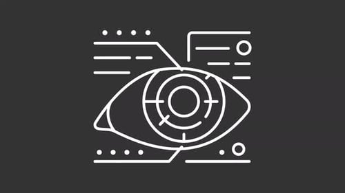 Lens microcircuit white line animation