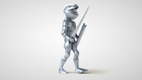 Animated 3D Cartoon Knight Character Walk Cycle