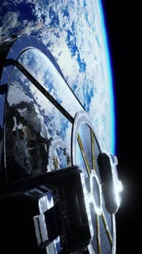 Animation of Experimental Starship Leaving Earth Orbit Vertical