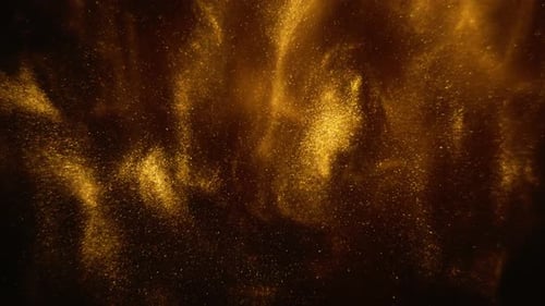 Patterns of Radiant Golden Particless Background Bokeh Lights Background on Black Background Footage