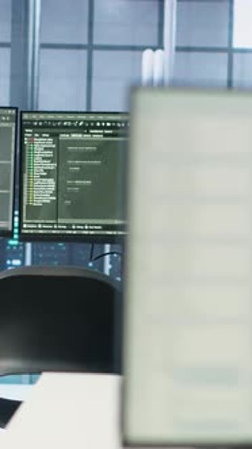 Computers in Empty Data Center Facility Managing Servers Energy Consumption