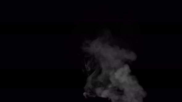 Steam Of Different Intensity On Black Background Isolated, Industrial ...