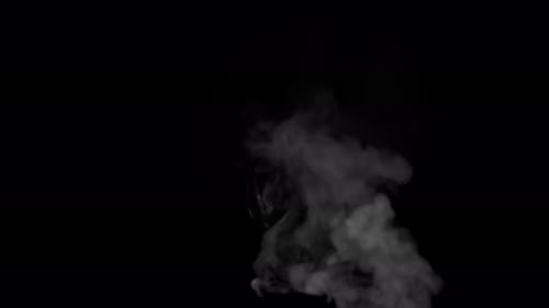 Steam Of Different Intensity On Black Background Isolated