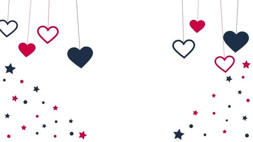 Floating Hearts and Stars Decorative Loop Background
