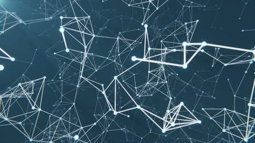 Conexión digital abstracta que mueve puntos y líneas. Antecedentes tecnológicos