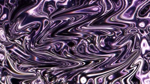 Dynamic Abstract Purple Liquid Metal Swirls Animation