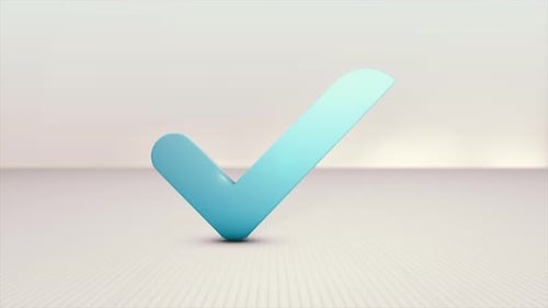 Animated 3D Checkmark Icon for Success and Completion