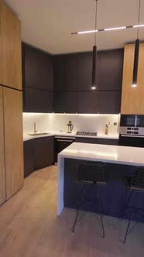 Modern Kitchen Design with Island and Pendant Lights