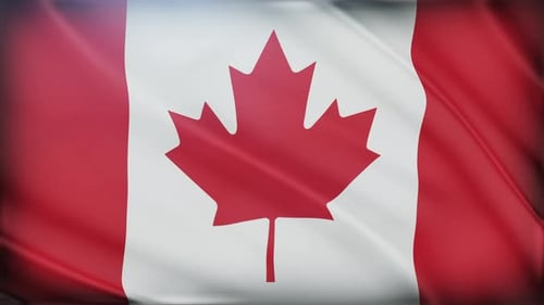 Realistic Waving Flag of Canada Loop